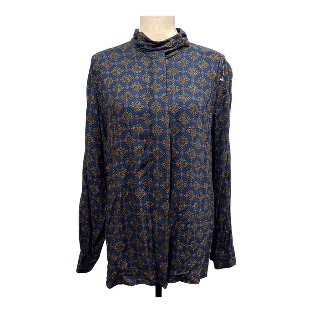 Vintage Pendleton Country Sophisticates Blouse Button Front High Neck Size 18W
